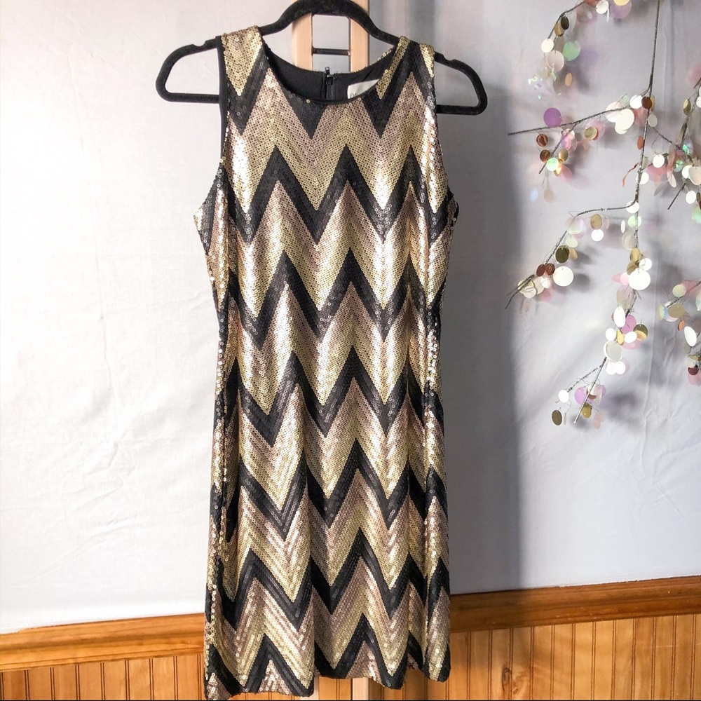 Sequins Golden Sleeveless Bodycon Cocktail Dress